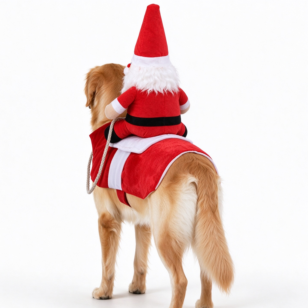 Santa Dog Costume – Christmas Dog Costume, Funny Santa Claus Pet Costume for Dogs, Festive Dog Christmas Outfit