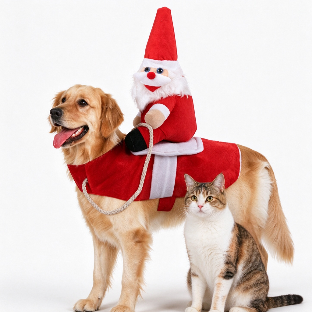 Santa Dog Costume – Christmas Dog Costume, Funny Santa Claus Pet Costume for Dogs, Festive Dog Christmas Outfit