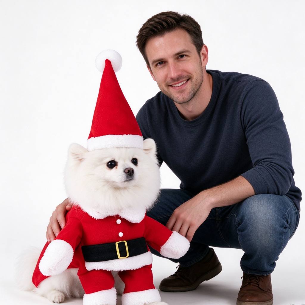 Santa Dog Costume – Christmas Dog Costume, Cute Santa Claus Outfit for Dogs, Festive Pet Christmas Outfit for Holiday Parties