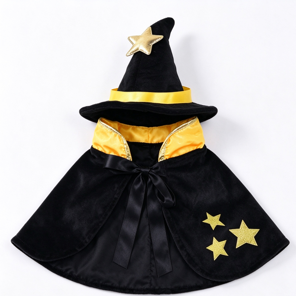 Witch Dog Costume – Halloween Dog Costume, Cute Witch Costume for Dogs, Magical Pet Costume with Witch Hat for Halloween Parties